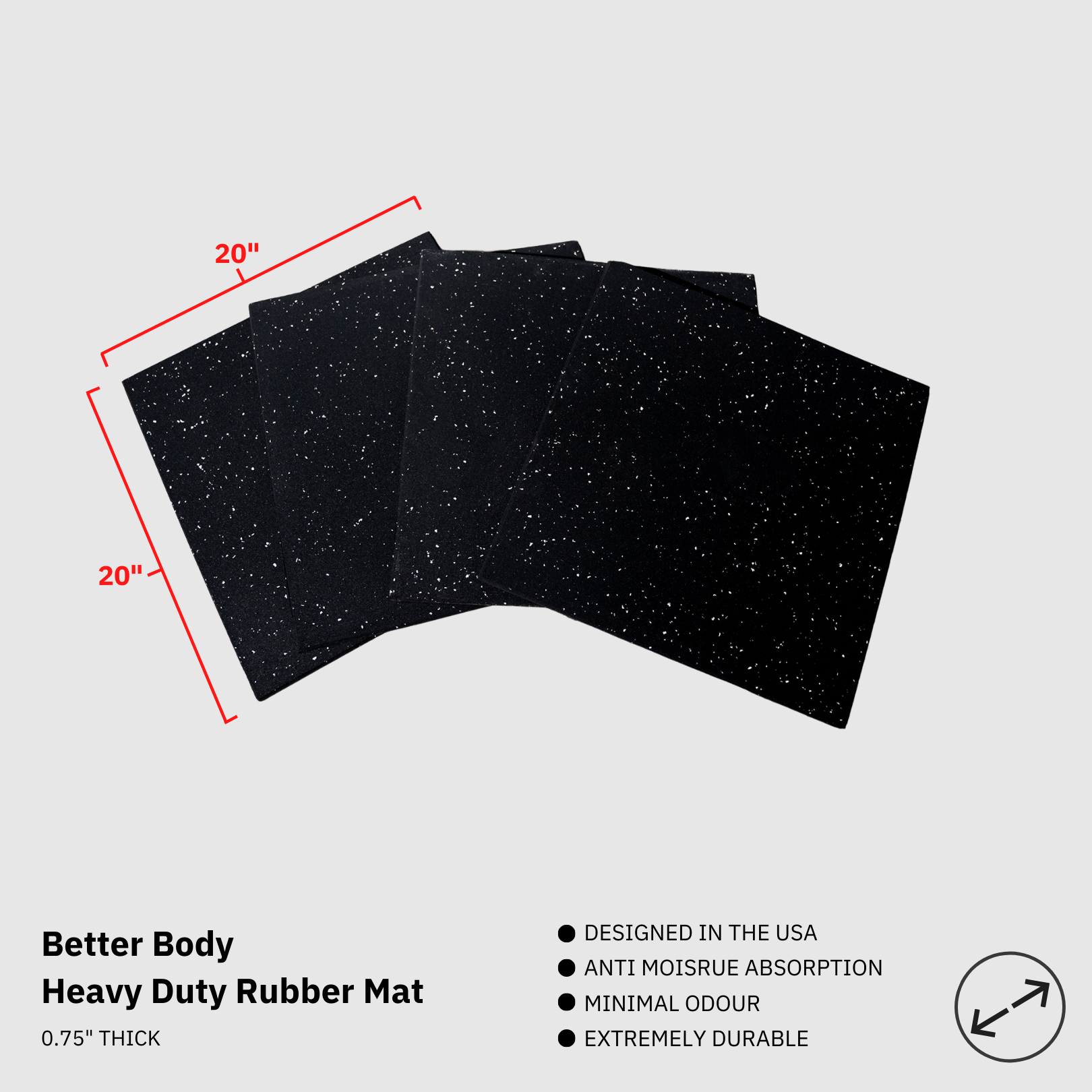 Heavy Duty Floor Tiles 19.5" Footprint