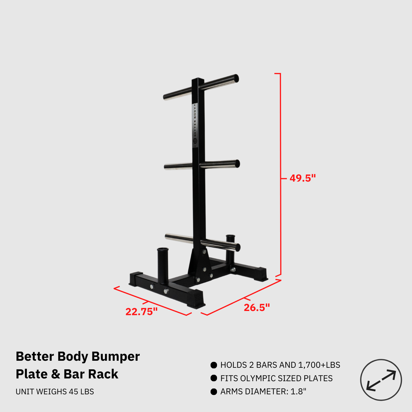 Plate and Barbell Rack 2.0 Footprint