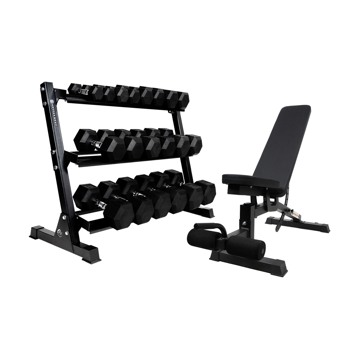 Bench and best sale dumbbell set