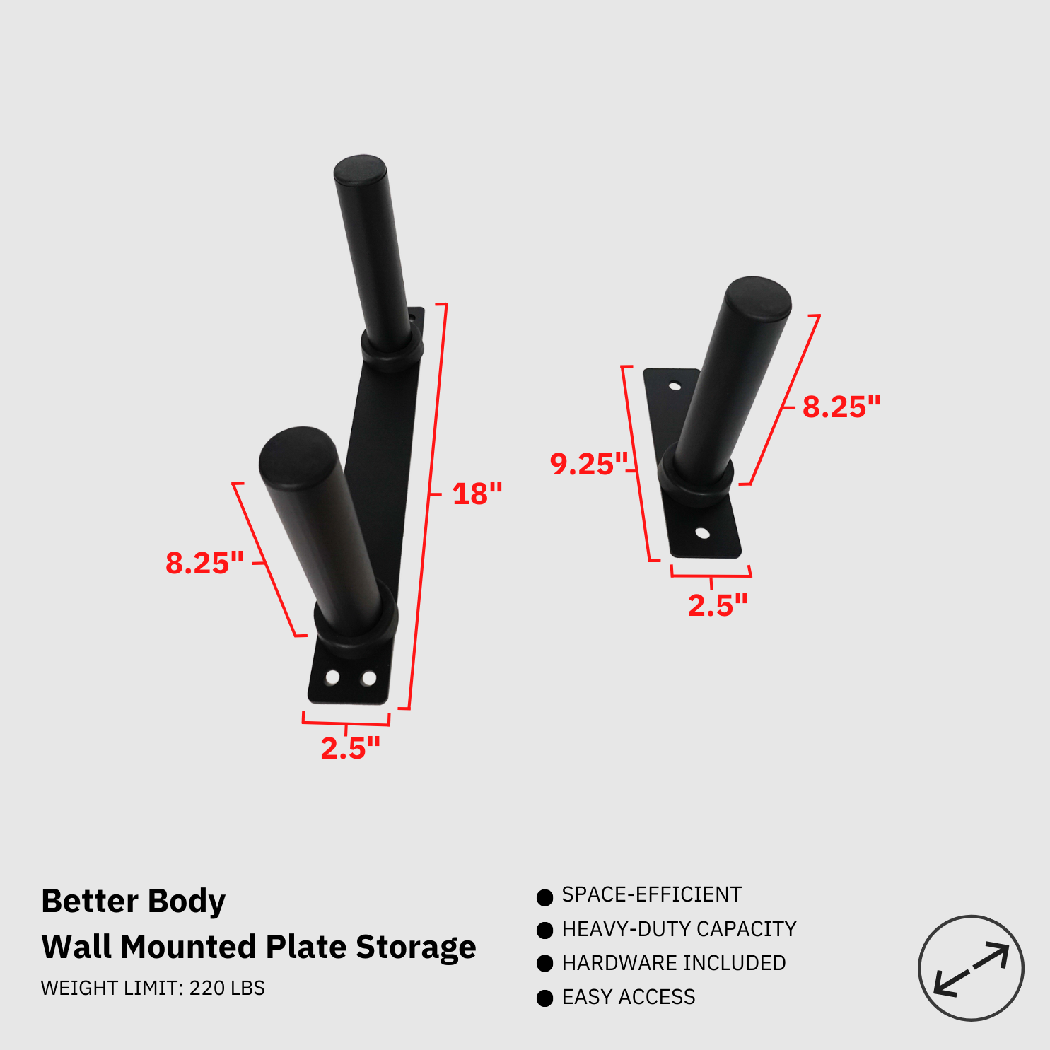 Wall Mounted Plate Storage, Single + Double Footprint