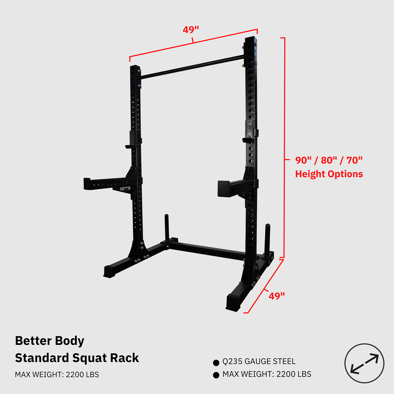 Better Body Power Bundle with Squat Rack | 5-45lbs Footprint