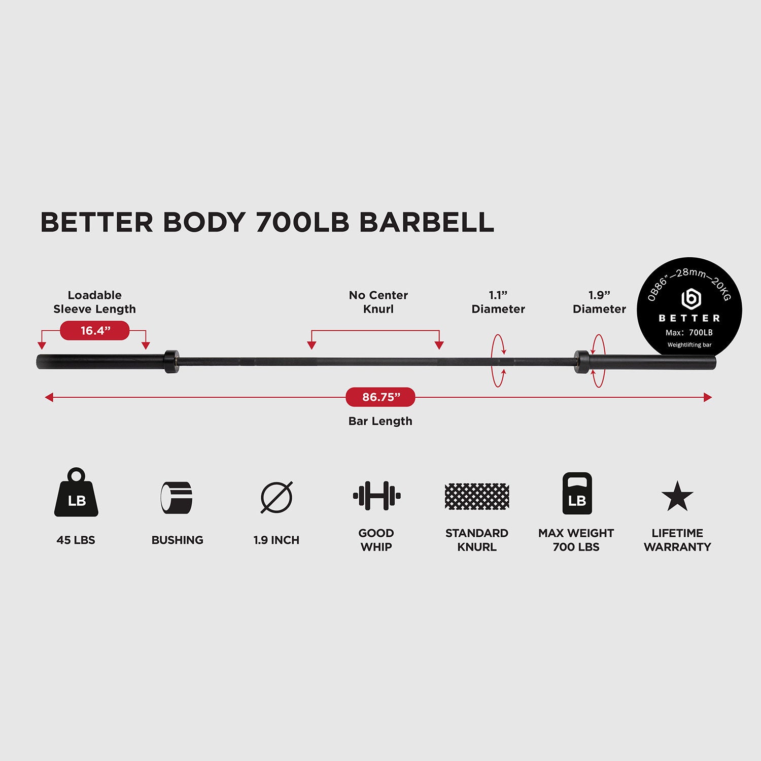 Better Body Barbell and Weight Bundle | 5-45lb Footprint