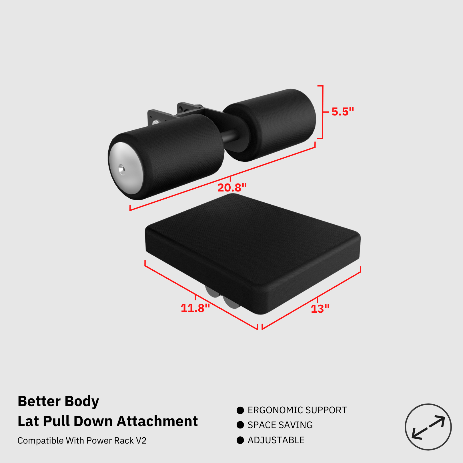 Lat Pulldown Seat Attachment Footprint