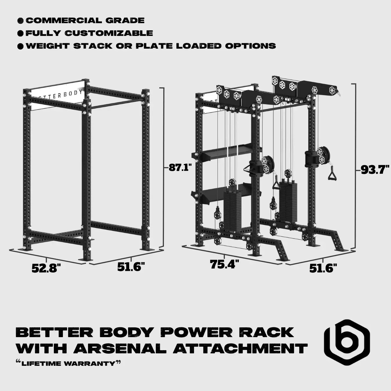 Power Rack with Arsenal Attachments Footprint