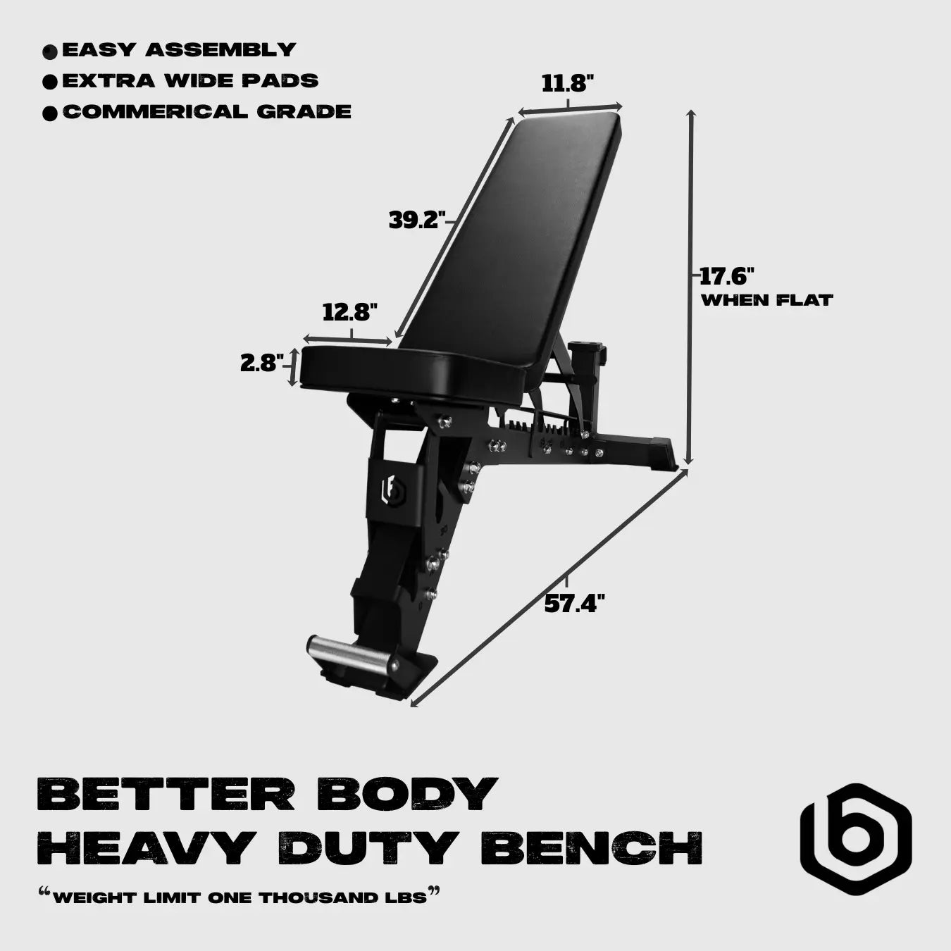 Better Body Heavy Duty Bench Footprint