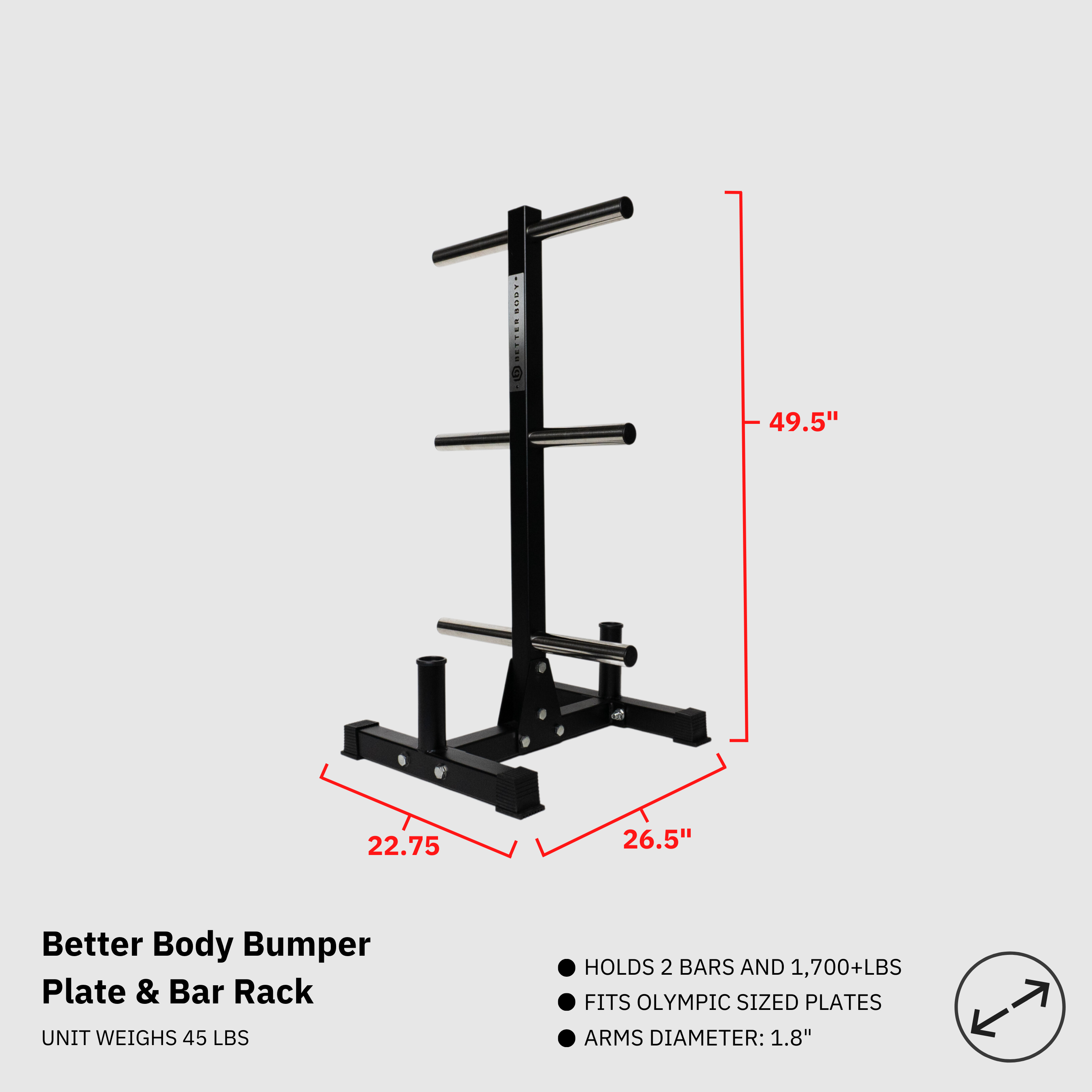 Plate and Barbell Rack 2.0 Footprint