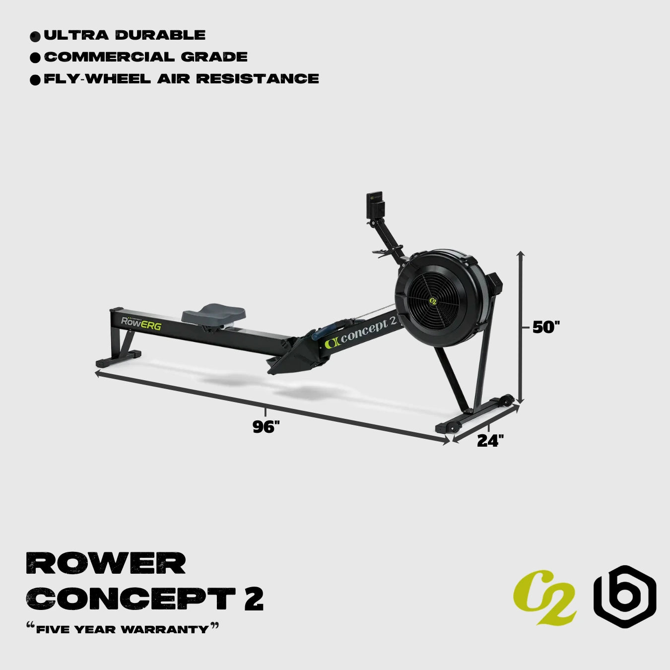 Concept2 RowErg Rower Footprint