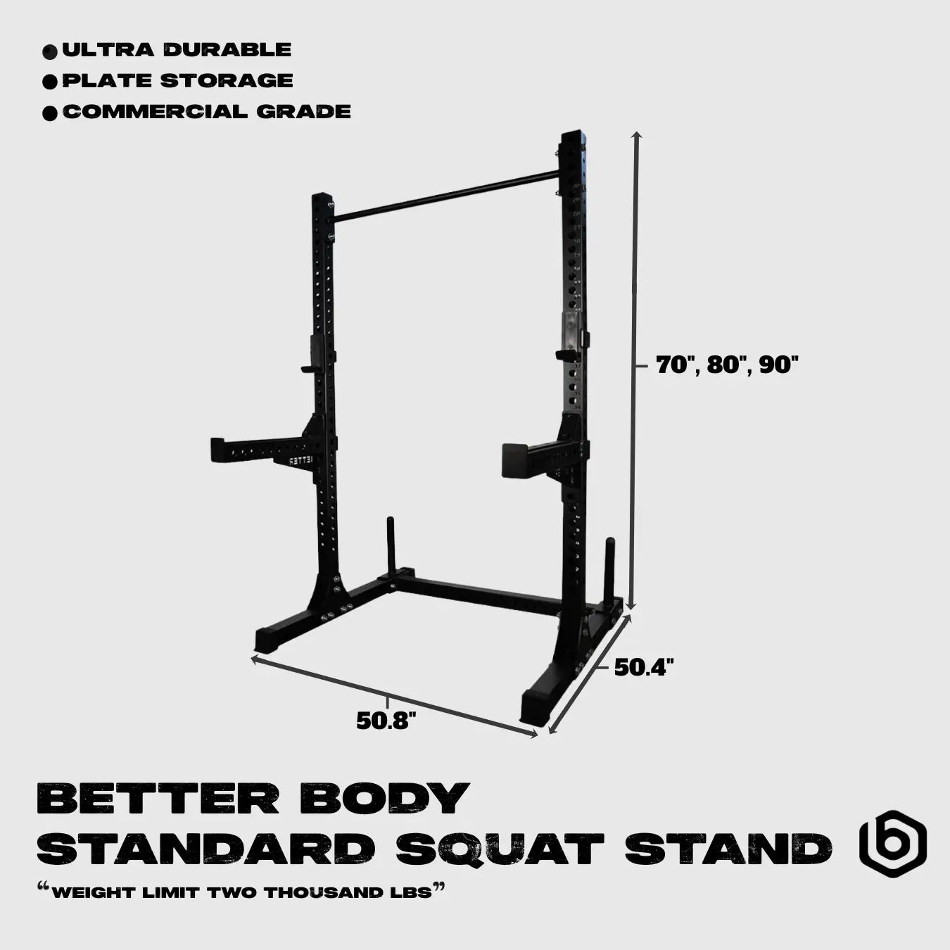 Better Body Standard Squat Stand | Version 2.0 Footprint