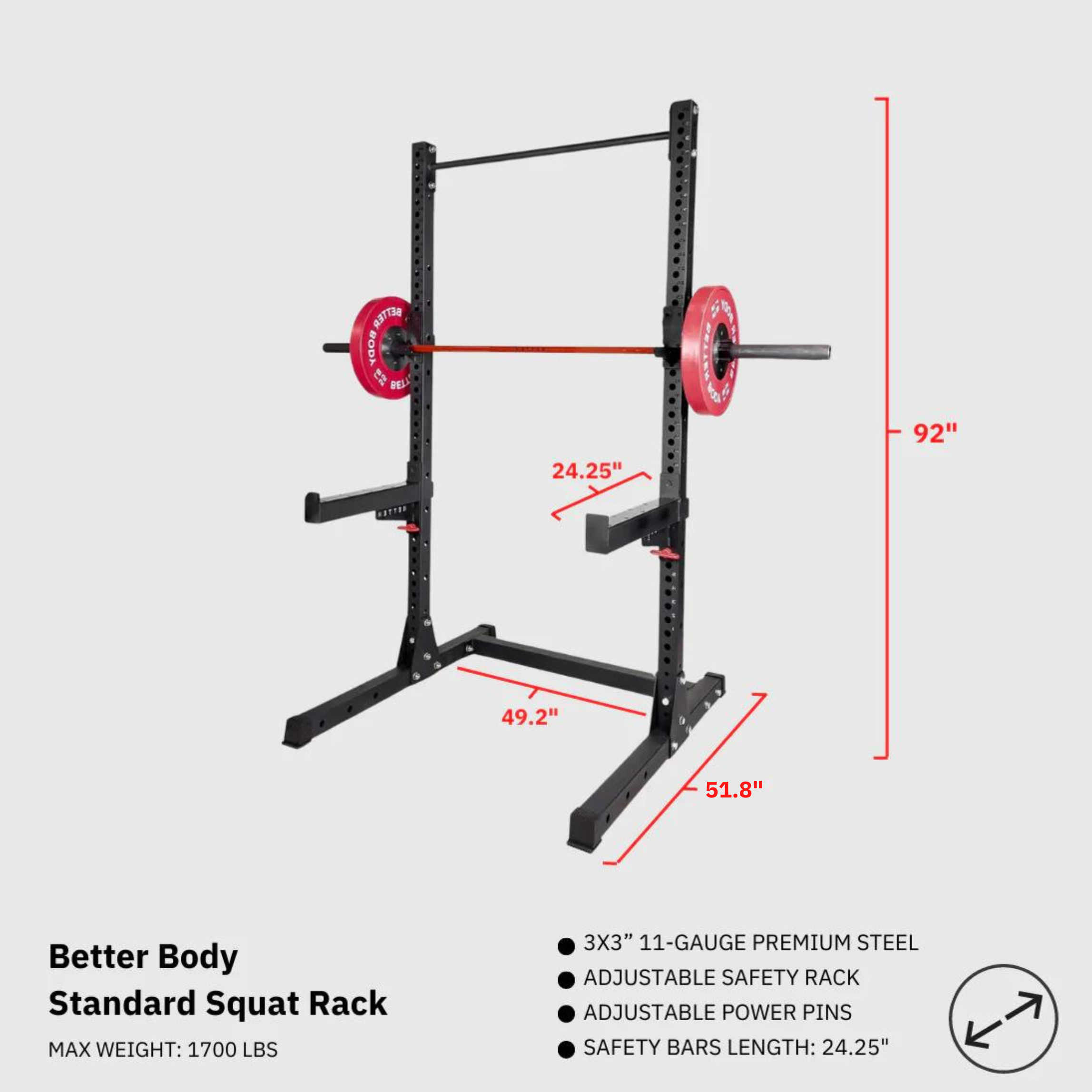 How tall online are squat racks