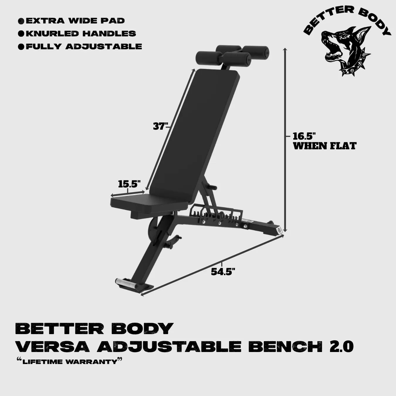 Versa Adjustable Bench 2.0 Footprint