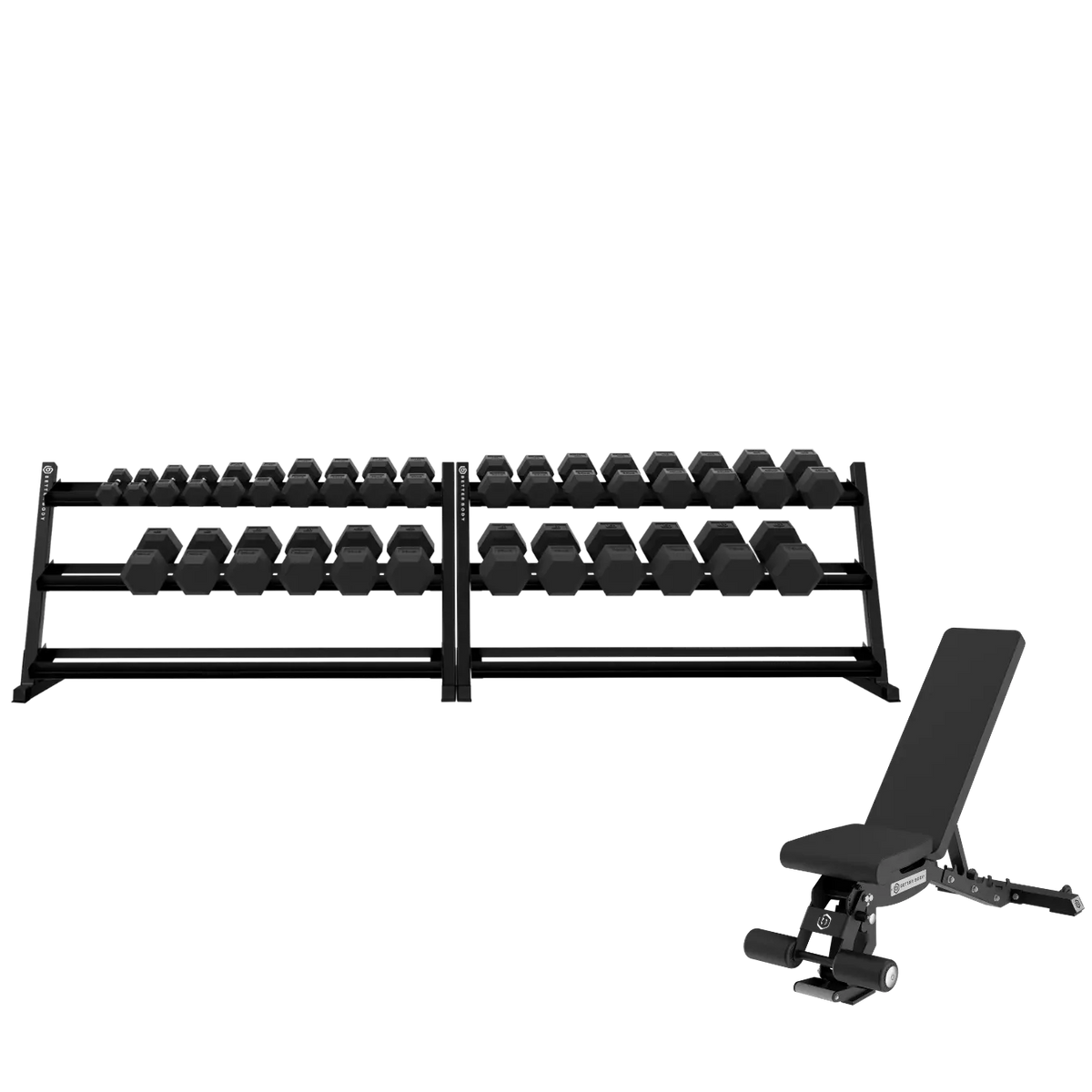 Hex Dumbbell Set & Bench Bundle