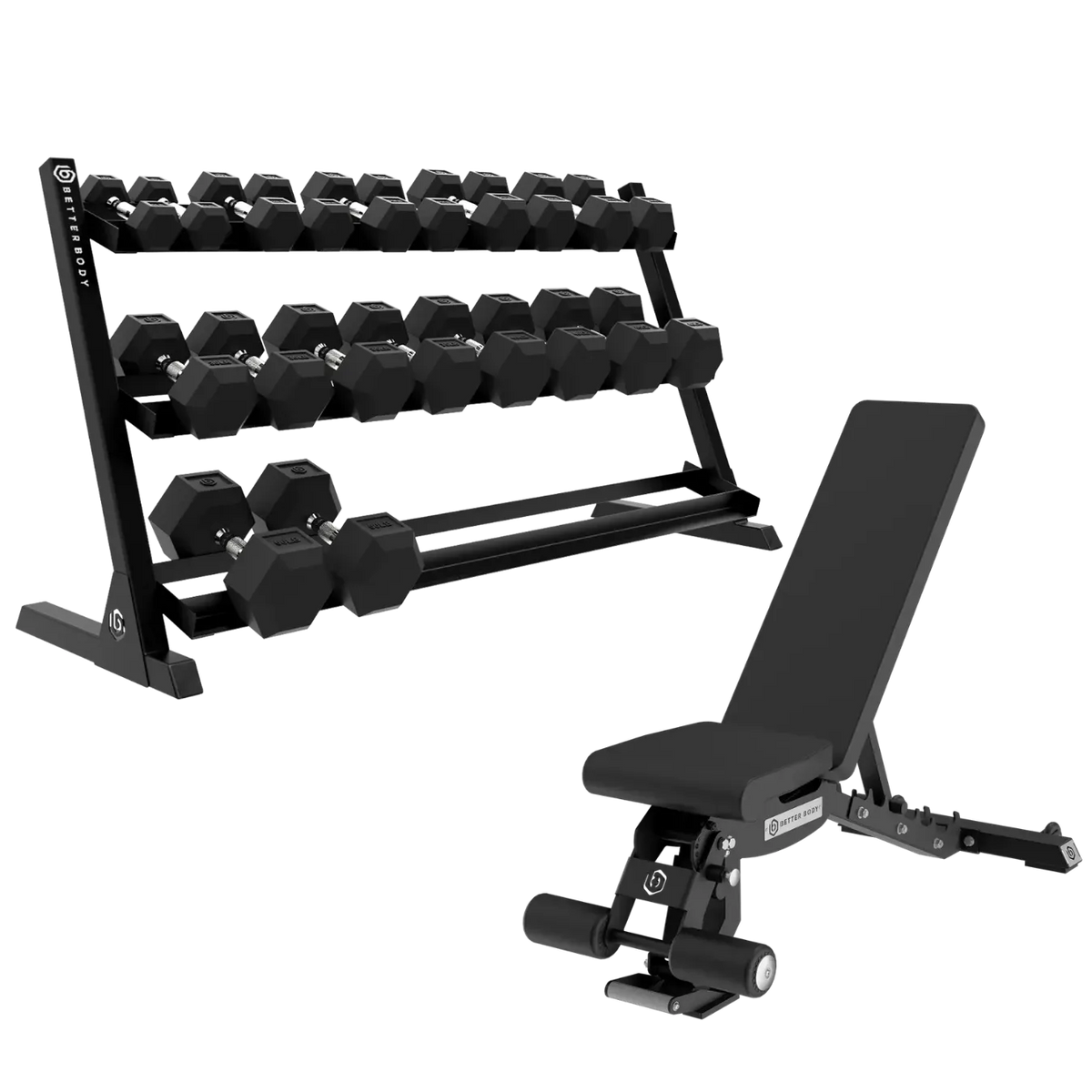 Hex Dumbbell Set & Bench Bundle