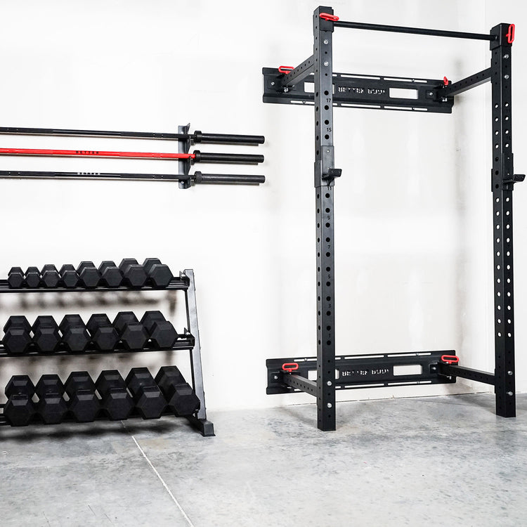 Better Body Foldable Squat Rack with Pull Up Bar