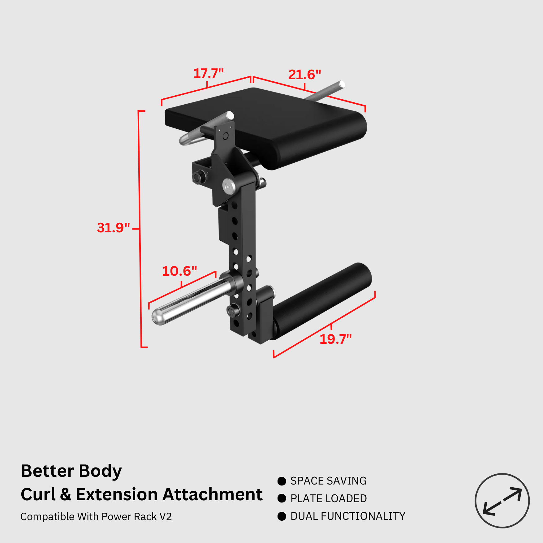 Leg Curl & Extension Attachment Footprint