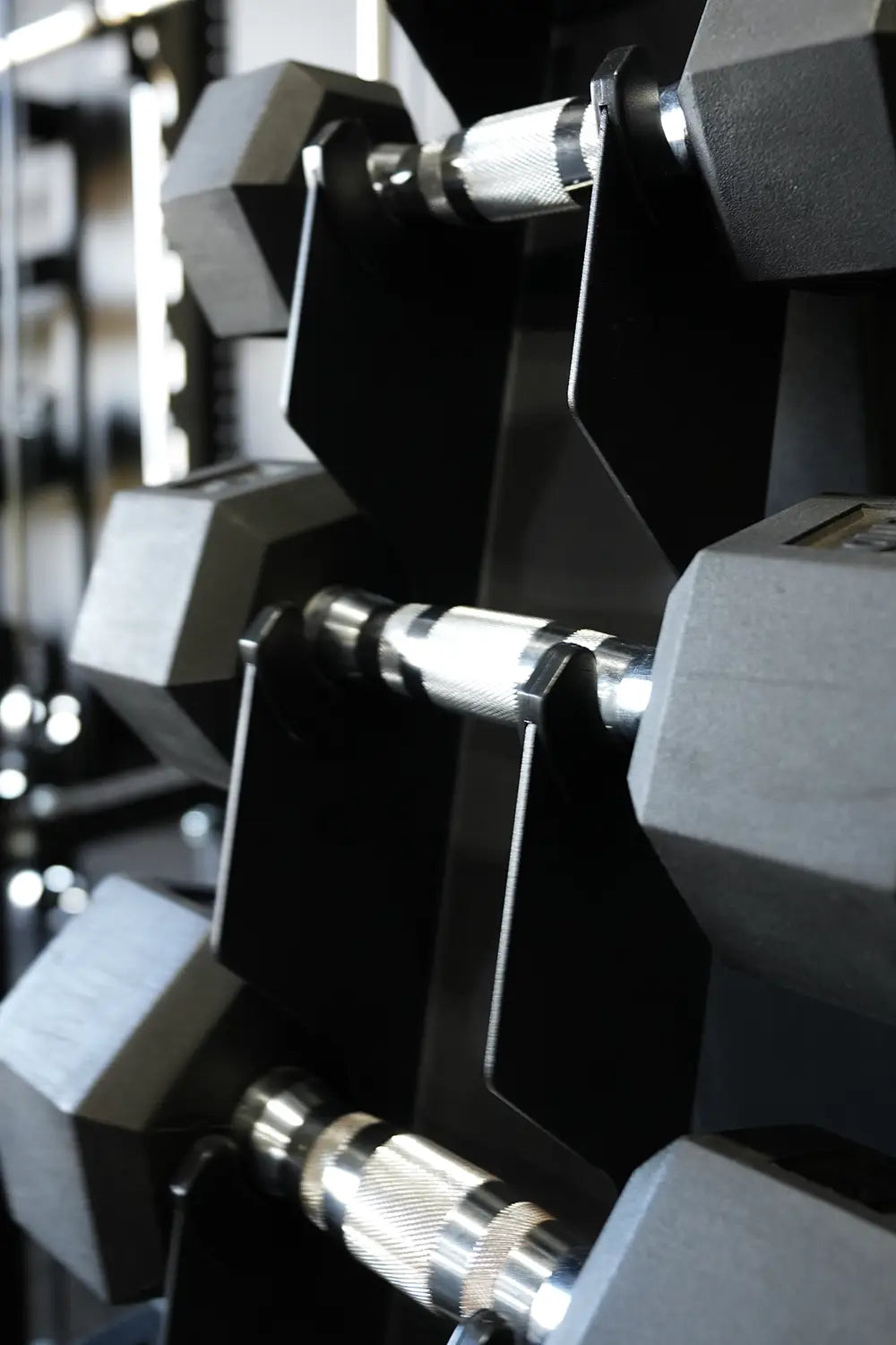 Better Body Rubber Hex Dumbbell Set + Weight Rack | 5-30lbs