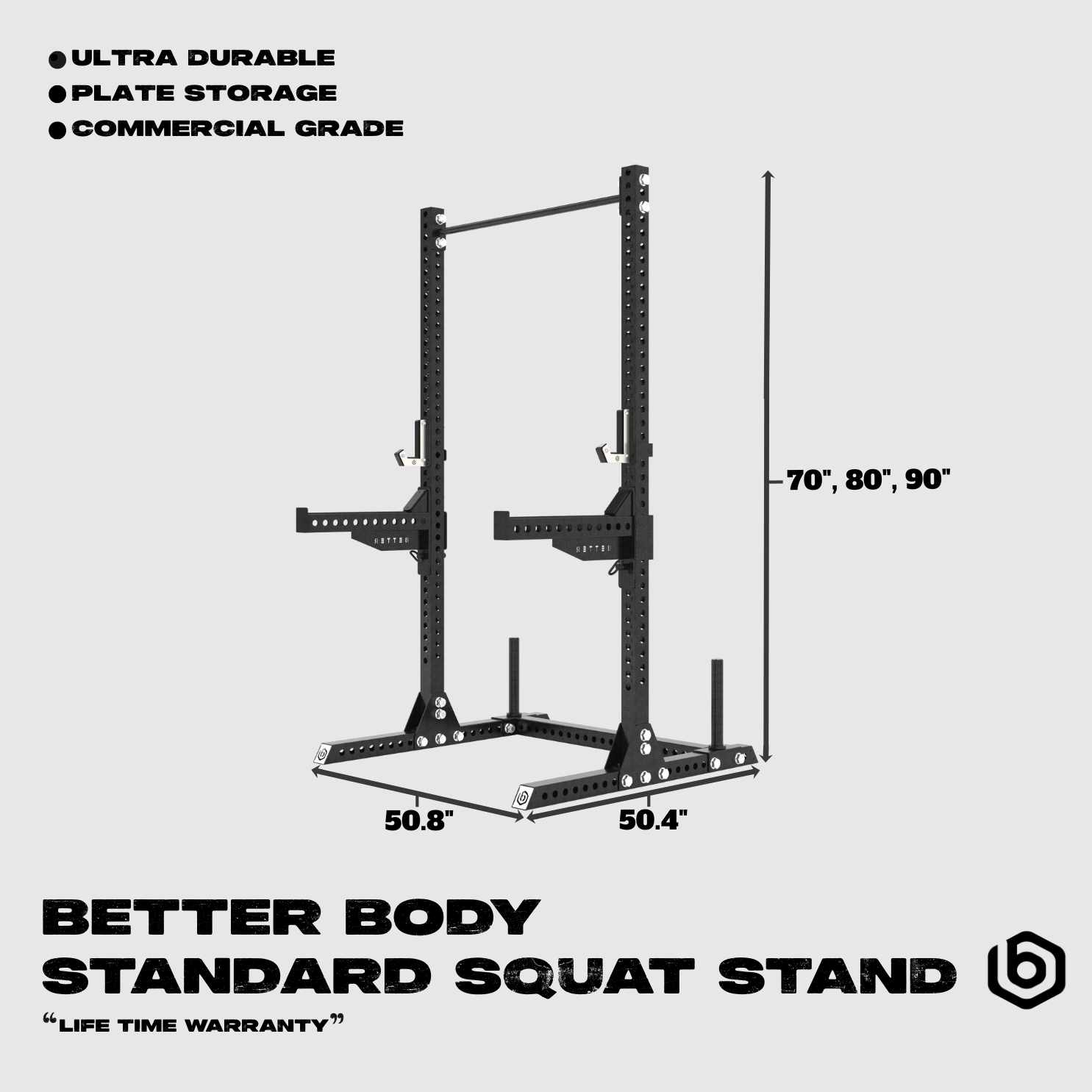 Better Body Standard Squat Stand | Version 2.0 Footprint