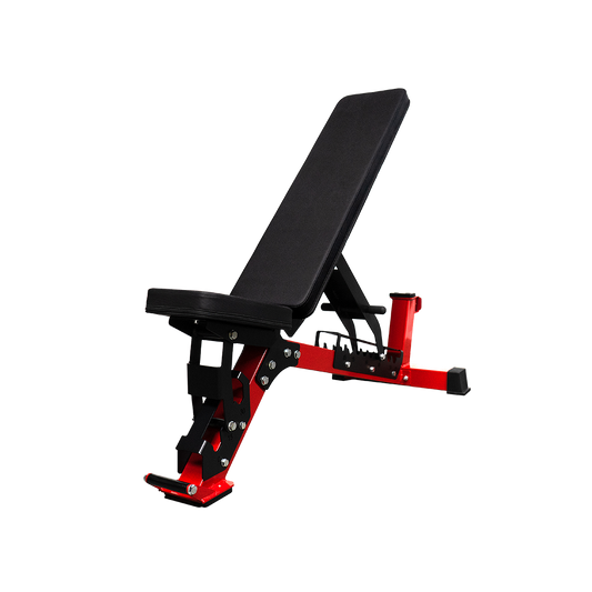 black and red heavy duty weight bench